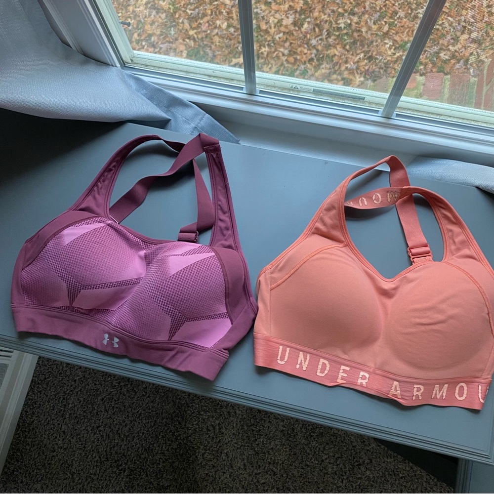 546 Under Armour Sports Bra Duo - Coral and Plum